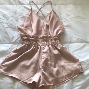 Pink Satin Romper